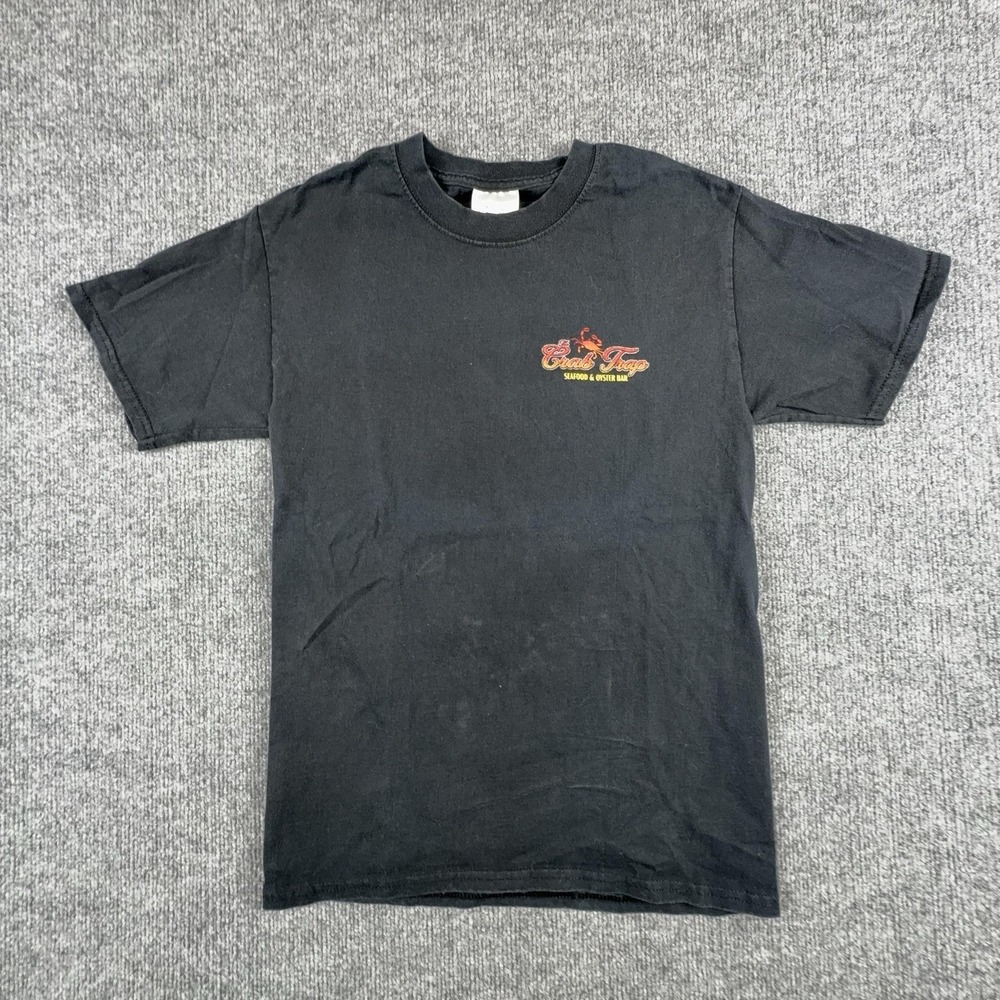 Port‎ & Company Shirt Mens Small Black Crab Trap Seafood Bar Tee Florida Beach